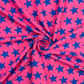 Black-light Reactive Pink and Blue Star - 4 Way Stretch Fabric By The Yard - 60" Wide Spandex Fabric - Thick and Heavy Spandex Fabric