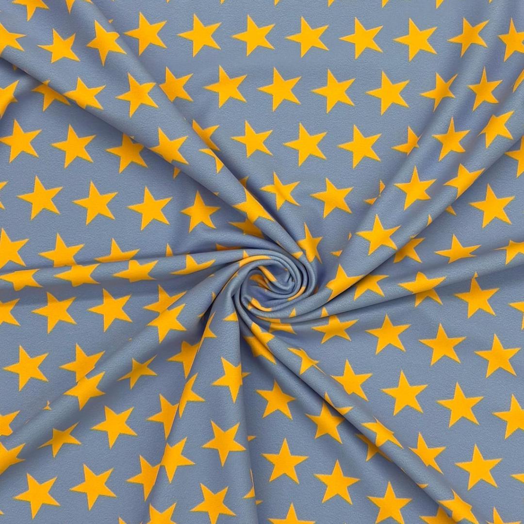 Black-light Reactive Lavender and Orange Star - 4 Way Stretch Fabric By The Yard - 60" Wide Spandex Fabric - Thick and Heavy Spandex Fabric