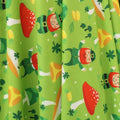 St Patrick's Day Mushrooms Print - 4 Way Stretch Fabric By The Yard - 60" Wide Spandex Fabric - Thick and Heavy Spandex Fabric