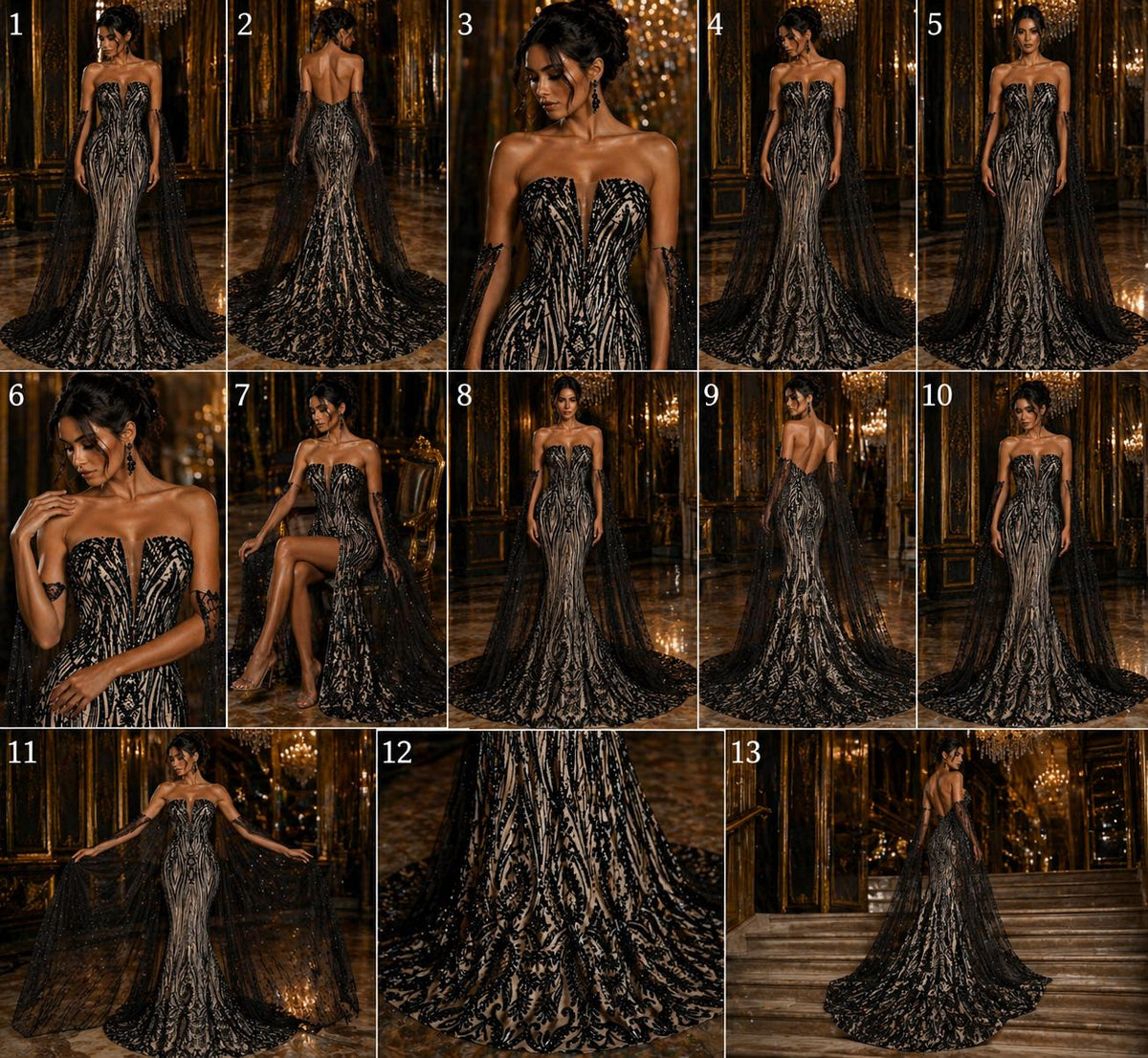 BLACK - Luxury Shiny Sequin 4-Way Stretch Mesh Fabric – Prom & Evening Dress Material By The Yard.
