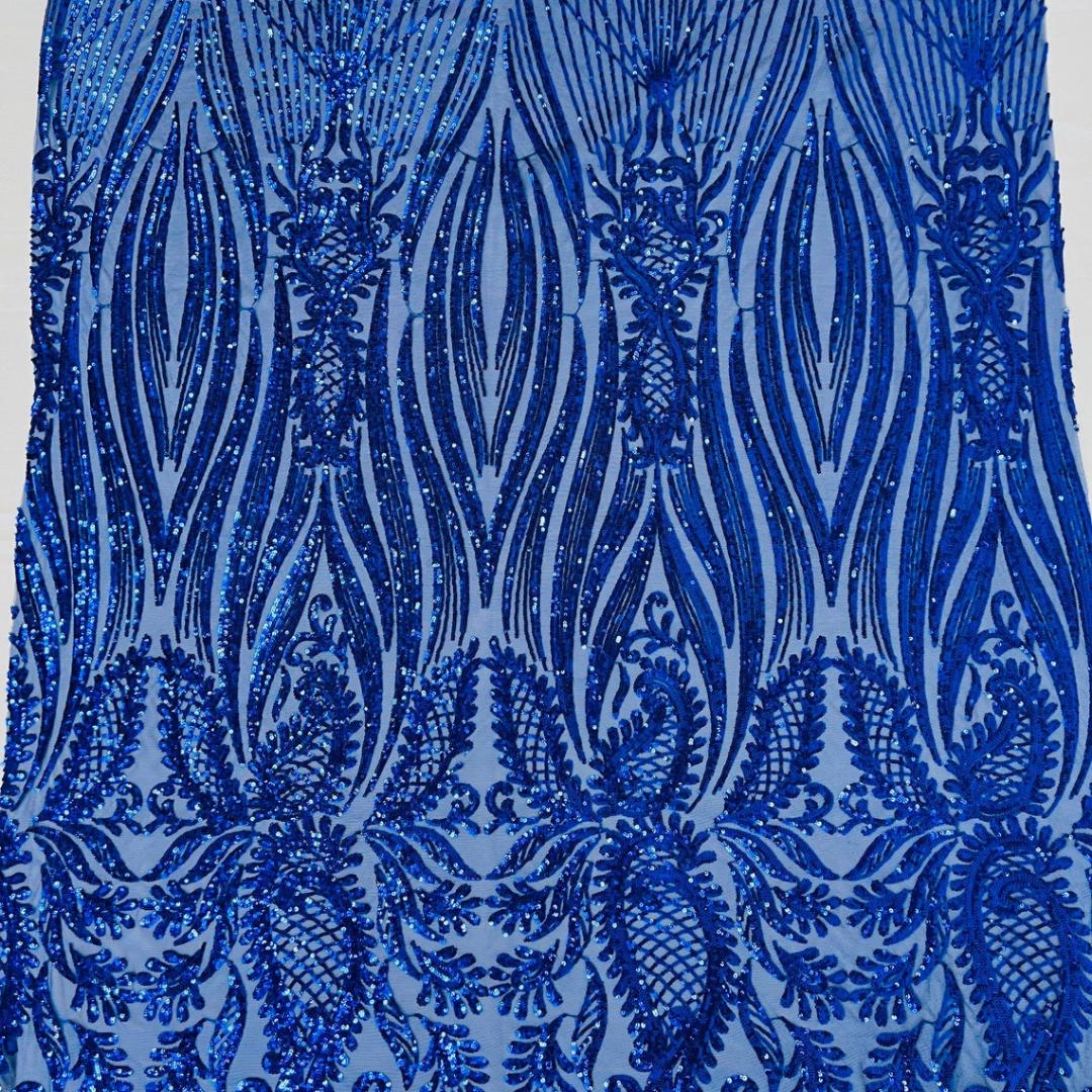 ROYAL - Luxury Shiny Sequin 4-Way Stretch Mesh Fabric – Prom & Evening Dress Material By The Yard.