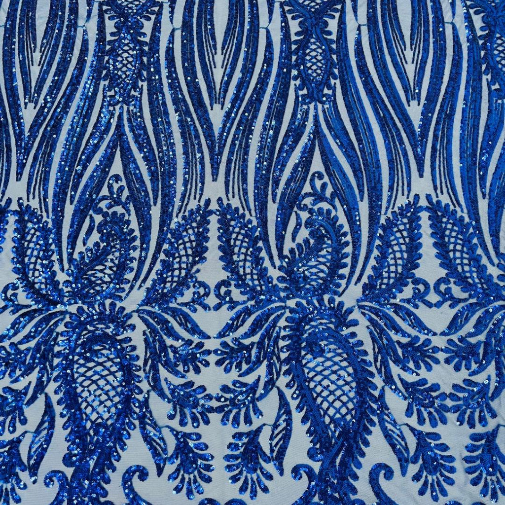 ROYAL - Luxury Shiny Sequin 4-Way Stretch Mesh Fabric – Prom & Evening Dress Material By The Yard.