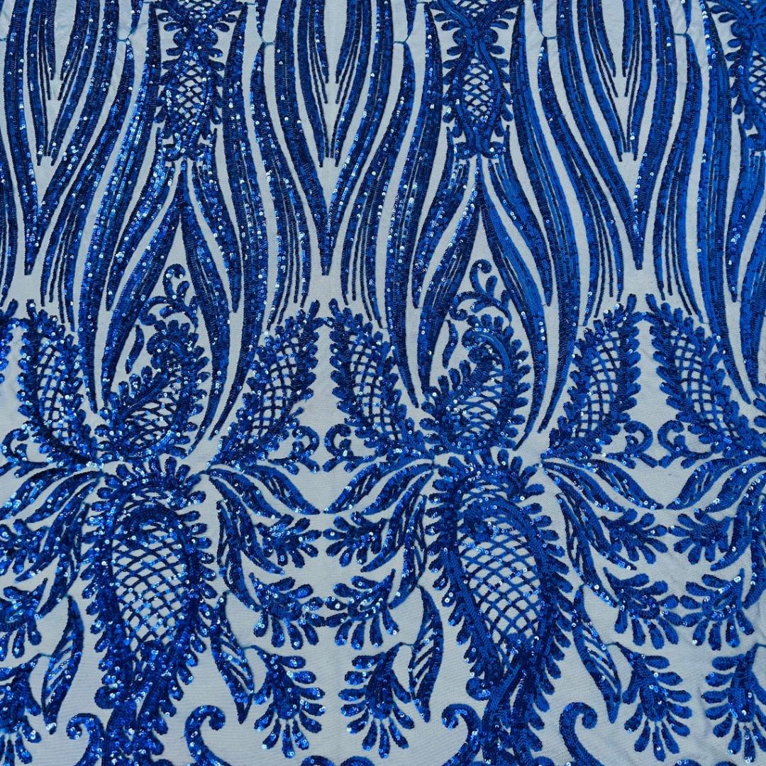 ROYAL - Luxury Shiny Sequin 4-Way Stretch Mesh Fabric – Prom & Evening Dress Material By The Yard.