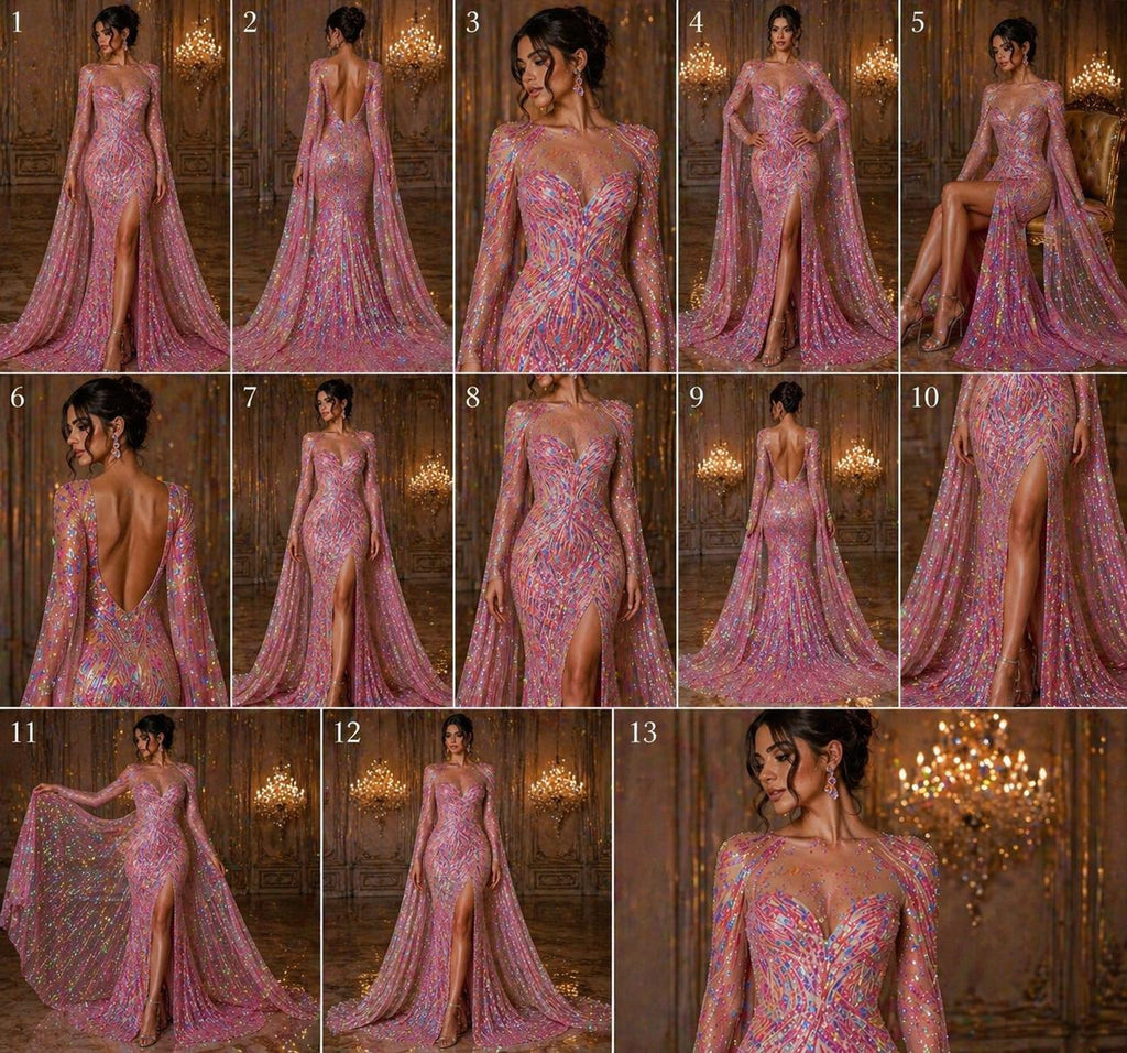 Luxury Shiny Sequin 4-Way Stretch Mesh Fabric – Prom & Evening Dress Material By The Yard. Candy Pink