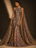 LAVENDER - Luxury Iridescent Shiny Sequin 4-Way Stretch Mesh Fabric – Prom & Evening Dress Material By The Yard.