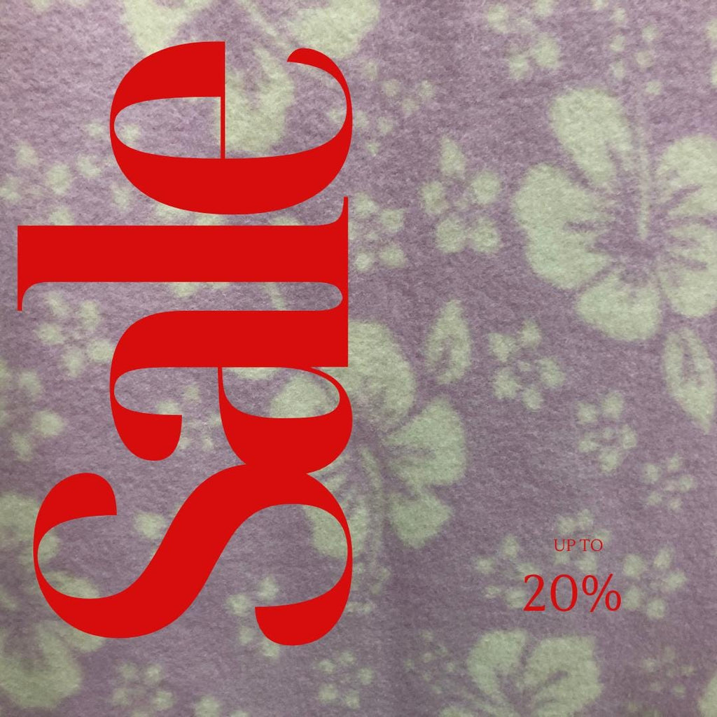 Hawaiian Print - Anti Pill Theme Fleece Fabric, 60” Inches Wide – Sold By The Yard Lavender