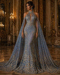 Glossy Design Luxury Shiny Sequin - GOLD/BLACK - 4 Way Stretch Mesh Fabric – Prom & Evening Dress Material By The Yard.