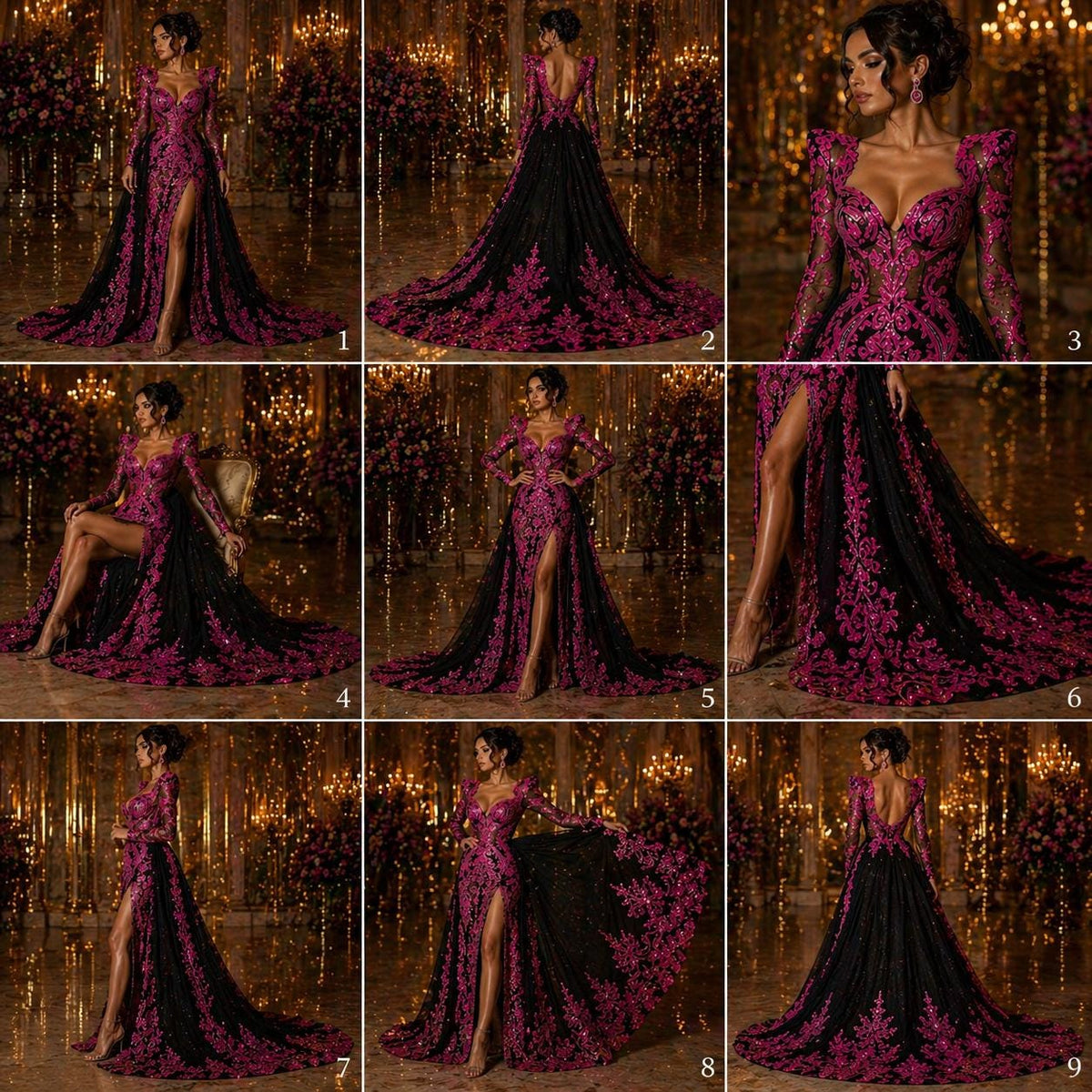Neon Hot Pink - Marvelous Luxury Shiny Sequin 4-Way Stretch Mesh Fabric – Prom & Evening Dress Material By The Yard.