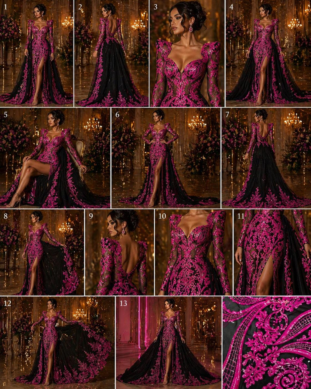 Neon Hot Pink - Marvelous Luxury Shiny Sequin 4-Way Stretch Mesh Fabric – Prom & Evening Dress Material By The Yard.