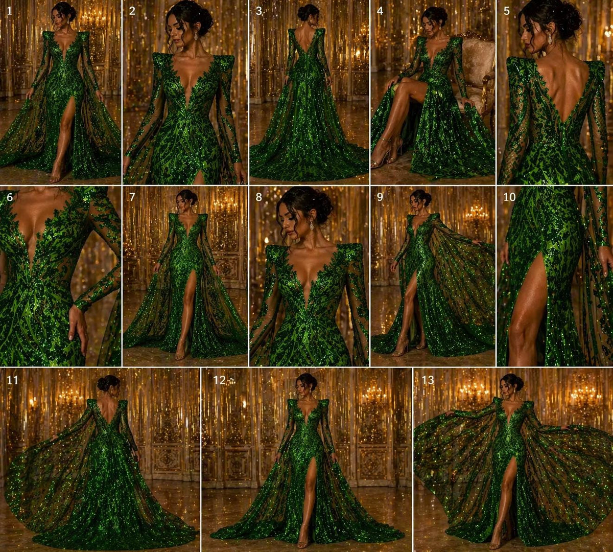 Green - Marvelous Luxury Shiny Sequin 4-Way Stretch Mesh Fabric – Prom & Evening Dress Material By The Yard.