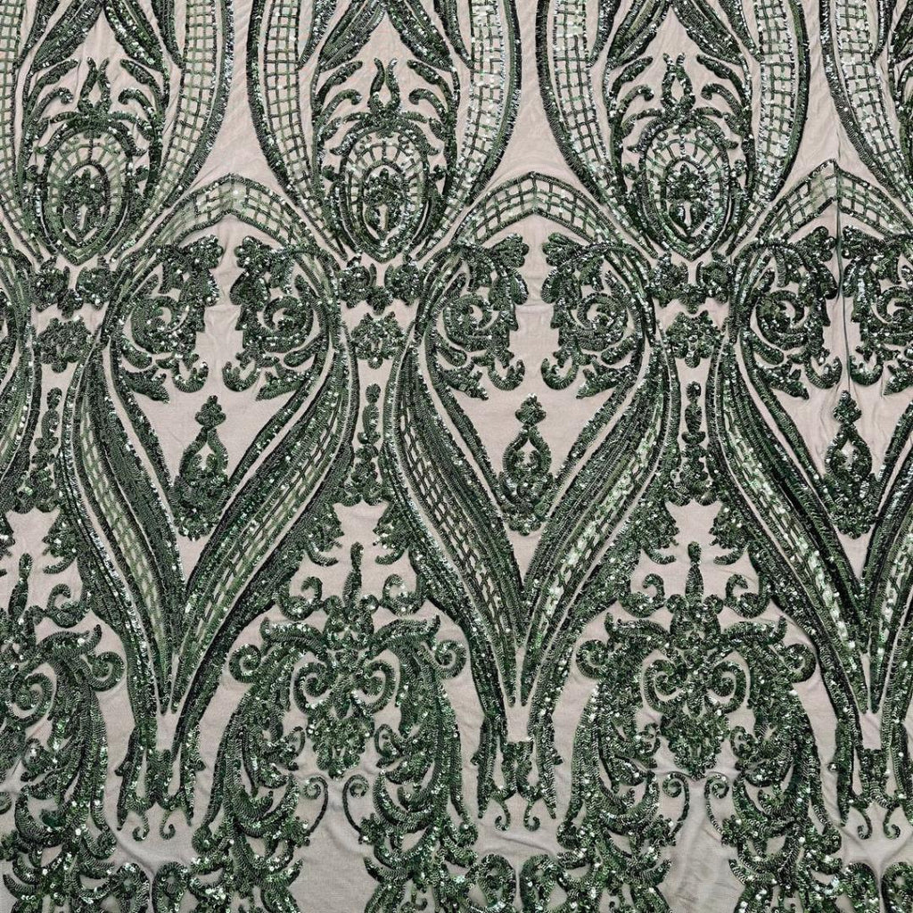 Hunter- Marvelous Luxury Shiny Sequin 4-Way Stretch Mesh Fabric – Prom & Evening Dress Material By The Yard.