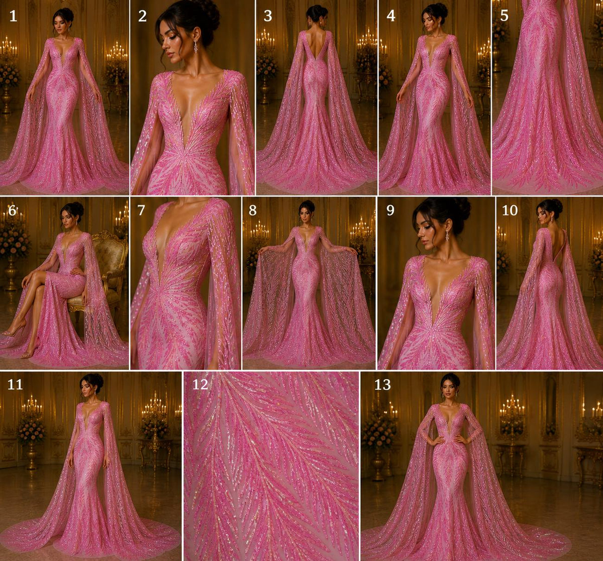 Feather Illusion Iridescent Luxury Shiny Sequin - PINK - 4 Way Stretch Mesh Fabric – Prom & Evening Dress Material By The Yard.