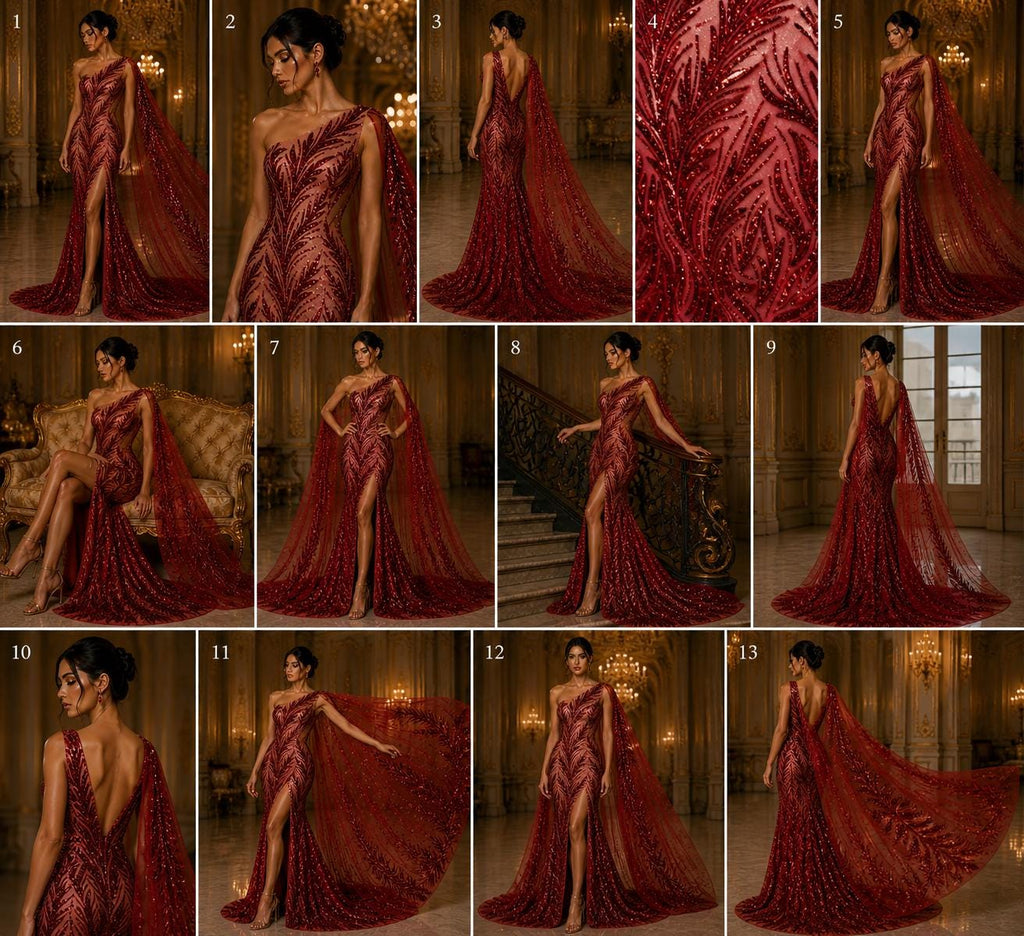 Feather Illusion Luxury Shiny Sequin - BURGUNDY - 4 Way Stretch Mesh Fabric – Prom & Evening Dress Material By The Yard.