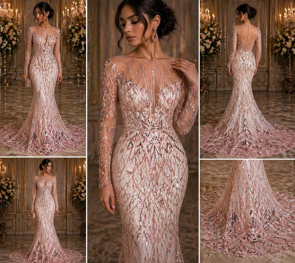 Luxury Geometric Lace - Blush - 3D Beaded Design with Embroidered Sequins and Beads On a Mesh Lace Fabric for Prom Dress By The Yard