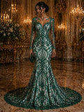 Luxury Heart Lace - Hunter - 3D Beaded Design with Embroidered Sequins and Beads On a Mesh Lace Fabric for Prom Dress By The Yard