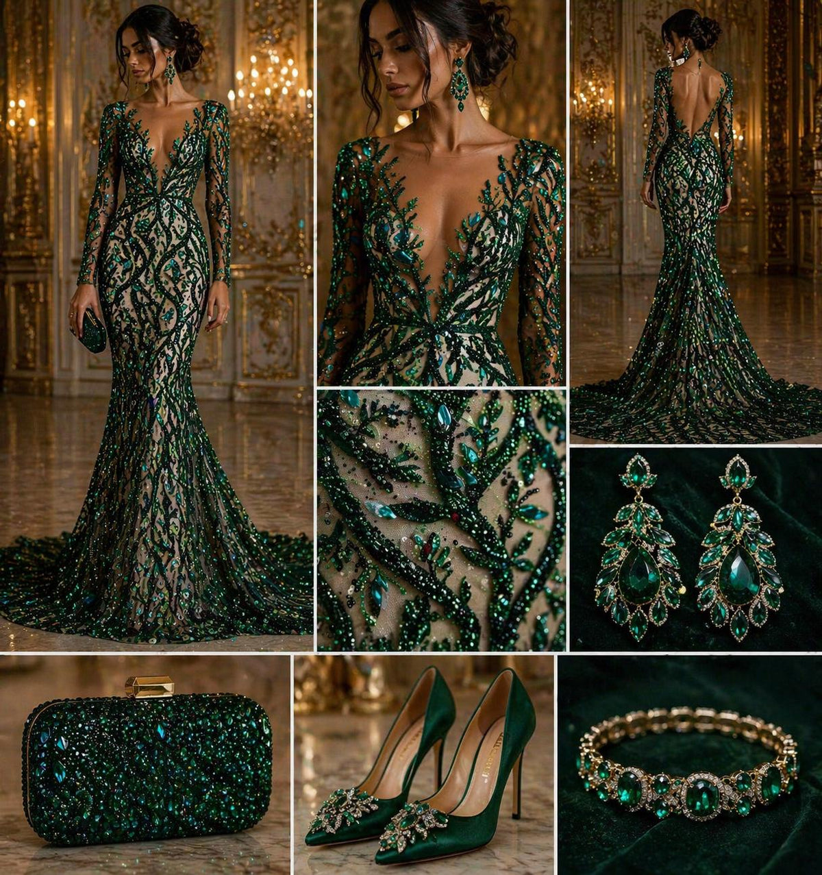 Luxurious Design Lace - Hunter - 3D Beaded Design with Embroidered Sequins and Beads On a Mesh Lace Fabric for Prom Dress By The Yard
