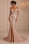 Luxurious Arch Design Lace - Blush - Beaded Design with Embroidered Sequins and Beads On a Mesh Lace Fabric for Prom Dress By The Yard