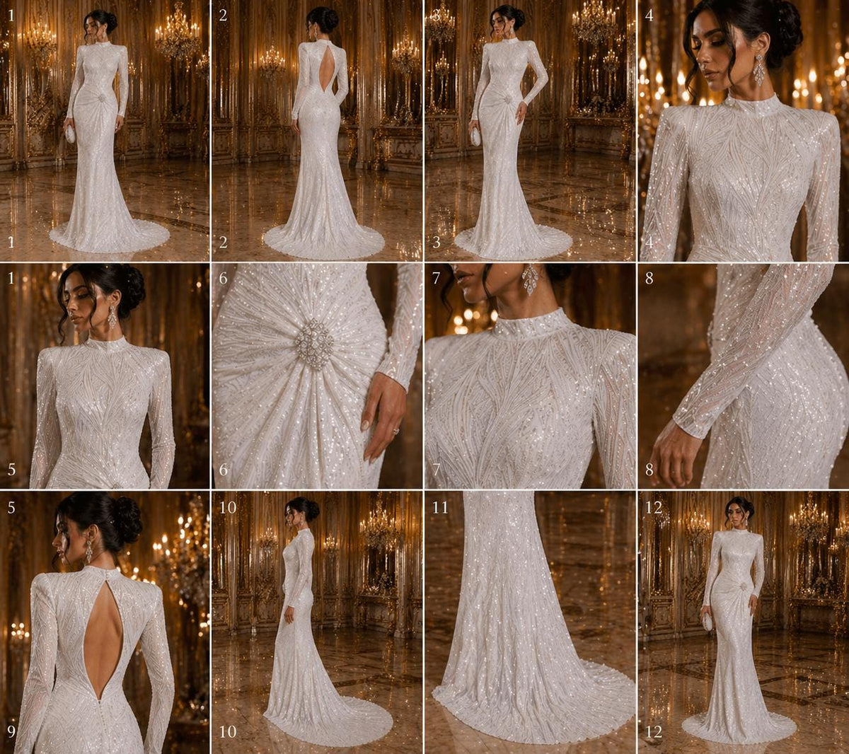 Luxury Shiny Sequin 4-Way Stretch Mesh Fabric – Prom & Evening Dress Material By The Yard. White