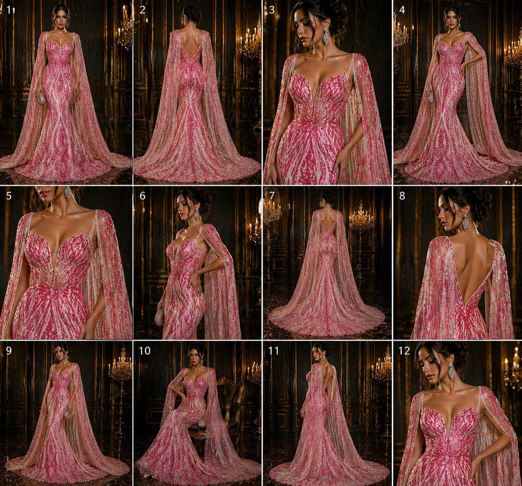 CORAL - Luxury Shiny Sequin 4-Way Stretch Mesh Fabric – Prom & Evening Dress Material By The Yard.