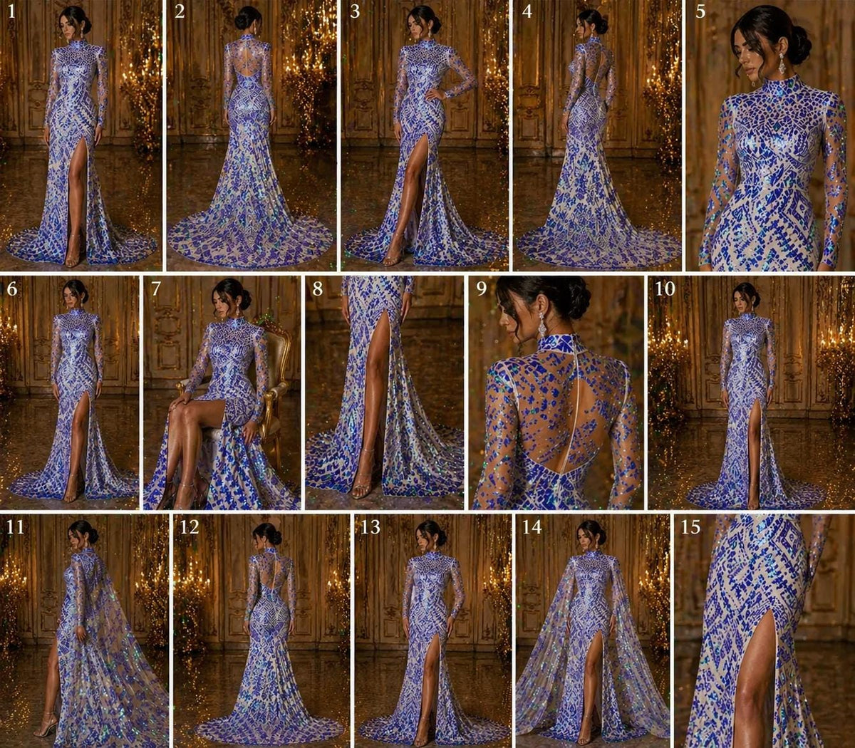 Geometric Design Luxury Iridescent Shiny Sequin - LAVENDER - 4 Way Stretch Mesh Fabric – Prom & Evening Dress Material By The Yard.