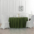 OLIVE - 120" Round Polyester Poplin Washable Tablecloth, Stain Wrinkle Resistant Table Cover - Fabric Table Cloth Dinning, Kitchen, Party
