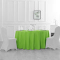 LIME - 120" Round Polyester Poplin Washable Tablecloth, Stain Wrinkle Resistant Table Cover - Fabric Table Cloth Dinning, Kitchen, Party