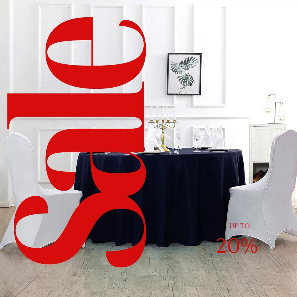 NAVY - 120" Round Polyester Poplin Washable Tablecloth, Stain Wrinkle Resistant Table Cover - Fabric Table Cloth Dinning, Kitchen, Party