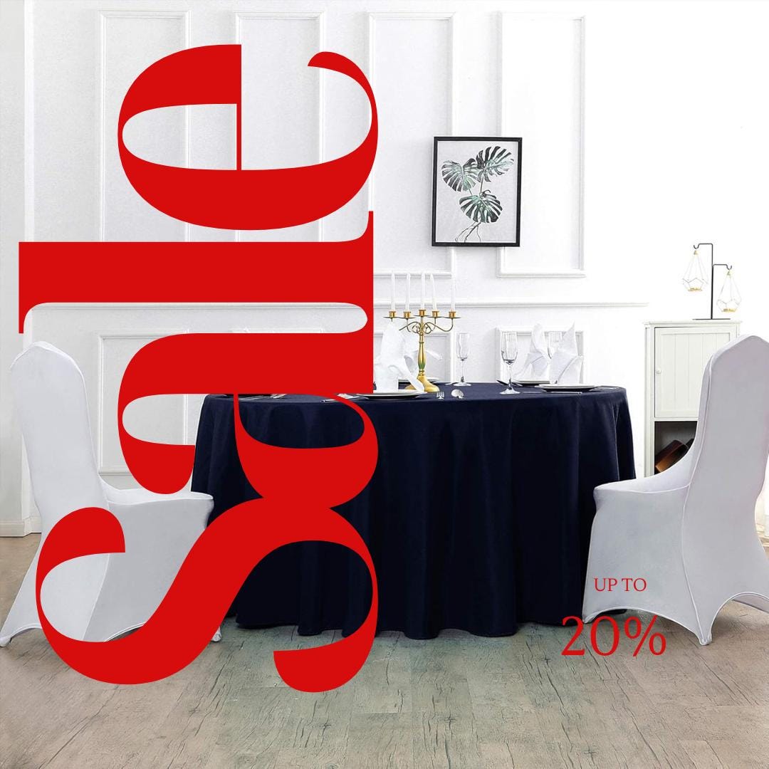 NAVY - 120" Round Polyester Poplin Washable Tablecloth, Stain Wrinkle Resistant Table Cover - Fabric Table Cloth Dinning, Kitchen, Party