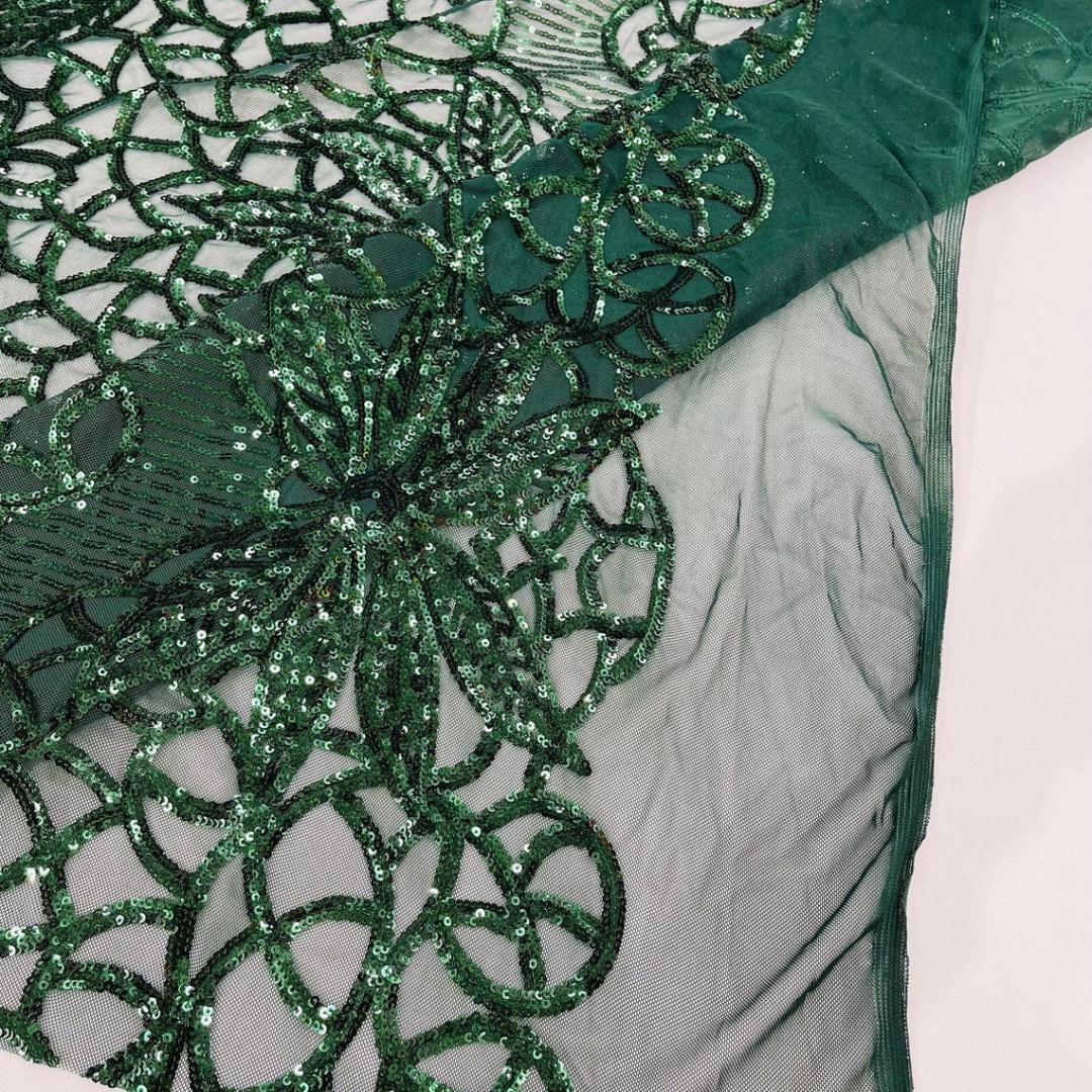 Glossy Design Luxury Shiny Sequin - HUNTER - 4 Way Stretch Mesh Fabric – Prom & Evening Dress Material By The Yard.