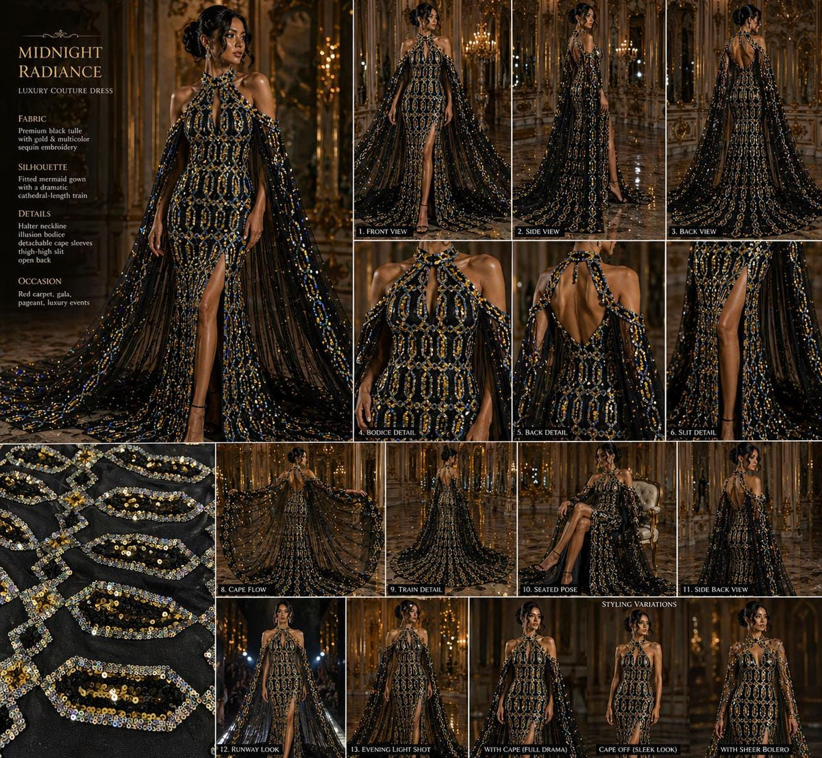 Jewel Design Iridescent Luxury Multi Color Sequin - Olive/Silver - 4 Way Stretch Mesh Fabric – Prom & Evening Dress Material By The Yard.