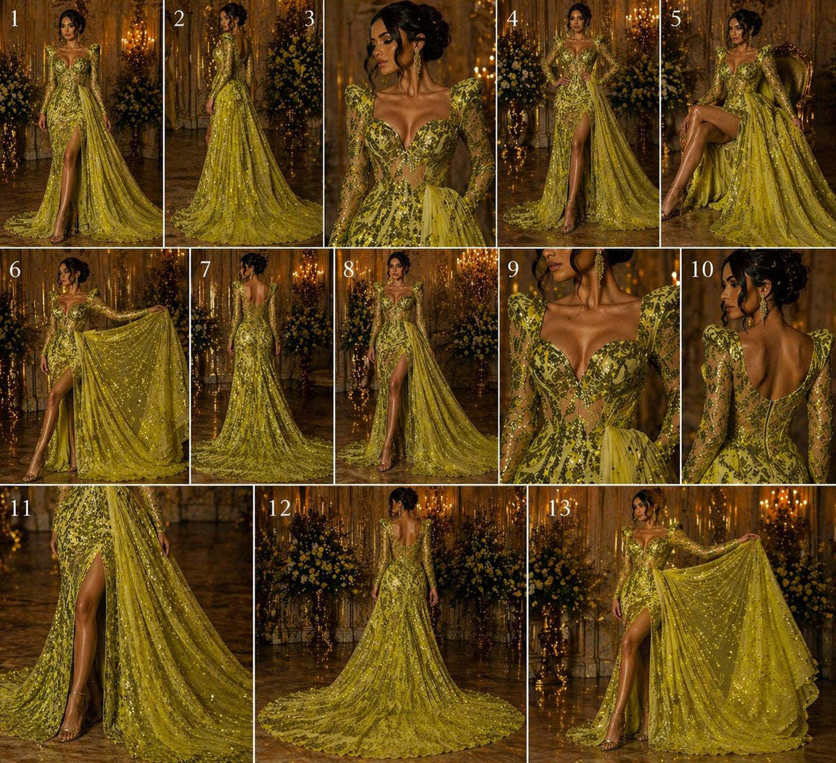 Olive Green - Marvelous Luxury Shiny Sequin 4-Way Stretch Mesh Fabric – Prom & Evening Dress Material By The Yard.