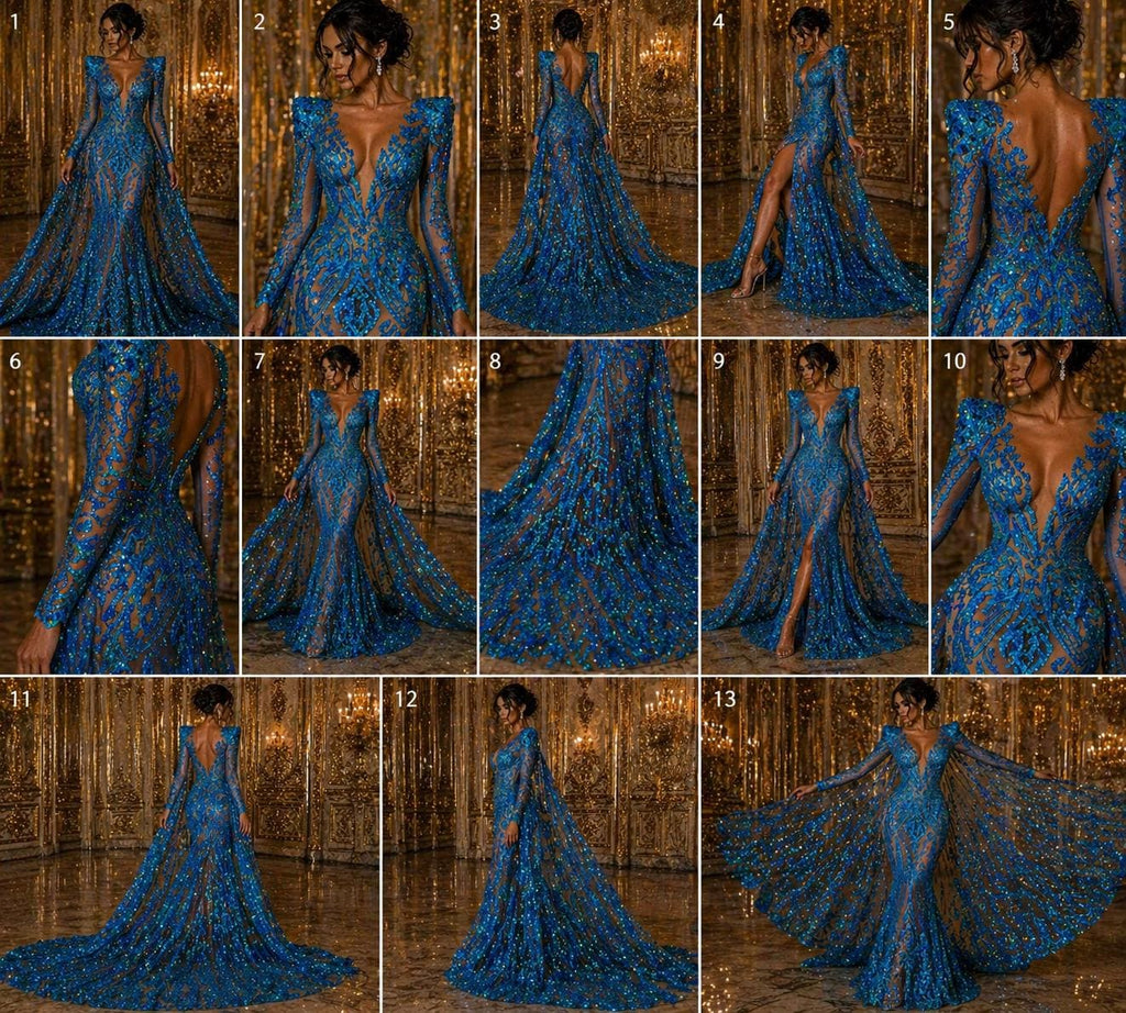 Turquoise Holographic - Marvelous Luxury Shiny Sequin 4-Way Stretch Mesh Fabric – Prom & Evening Dress Material By The Yard.