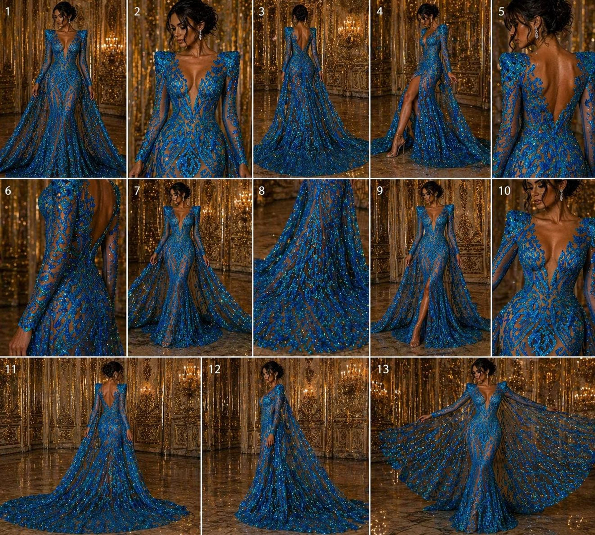 Turquoise Holographic - Marvelous Luxury Shiny Sequin 4-Way Stretch Mesh Fabric – Prom & Evening Dress Material By The Yard.