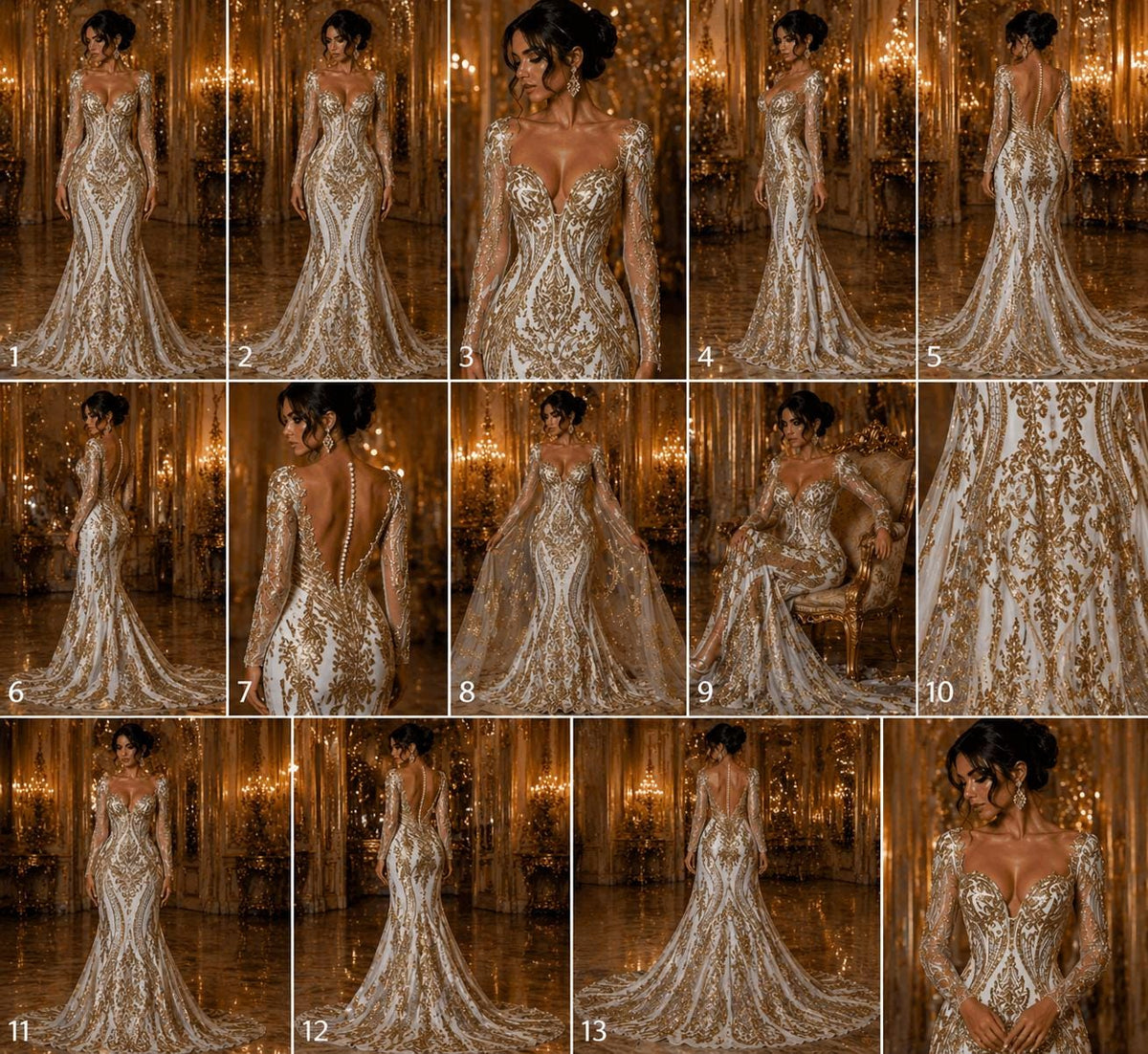Gold - Marvelous Luxury Shiny Sequin 4-Way Stretch Mesh Fabric – Prom & Evening Dress Material By The Yard.