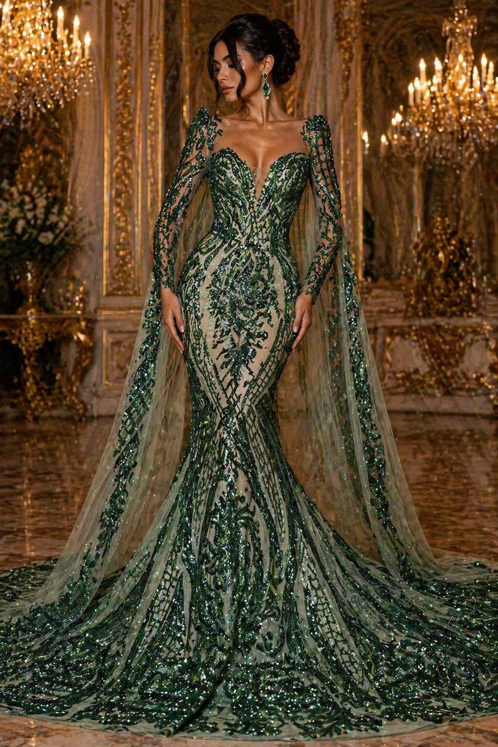 Hunter- Marvelous Luxury Shiny Sequin 4-Way Stretch Mesh Fabric – Prom & Evening Dress Material By The Yard.