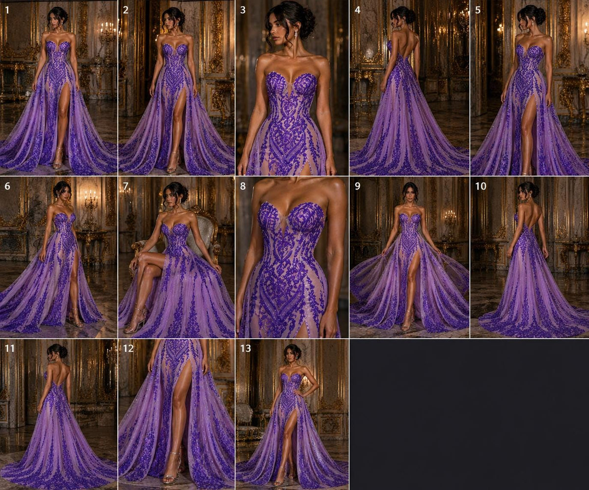 Orchid Lilac - Marvelous Luxury Shiny Sequin 4-Way Stretch Mesh Fabric – Prom & Evening Dress Material By The Yard.