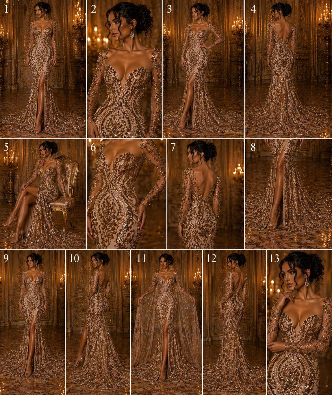 Skin/Nude - Marvelous Luxury Shiny Sequin 4-Way Stretch Mesh Fabric – Prom & Evening Dress Material By The Yard.