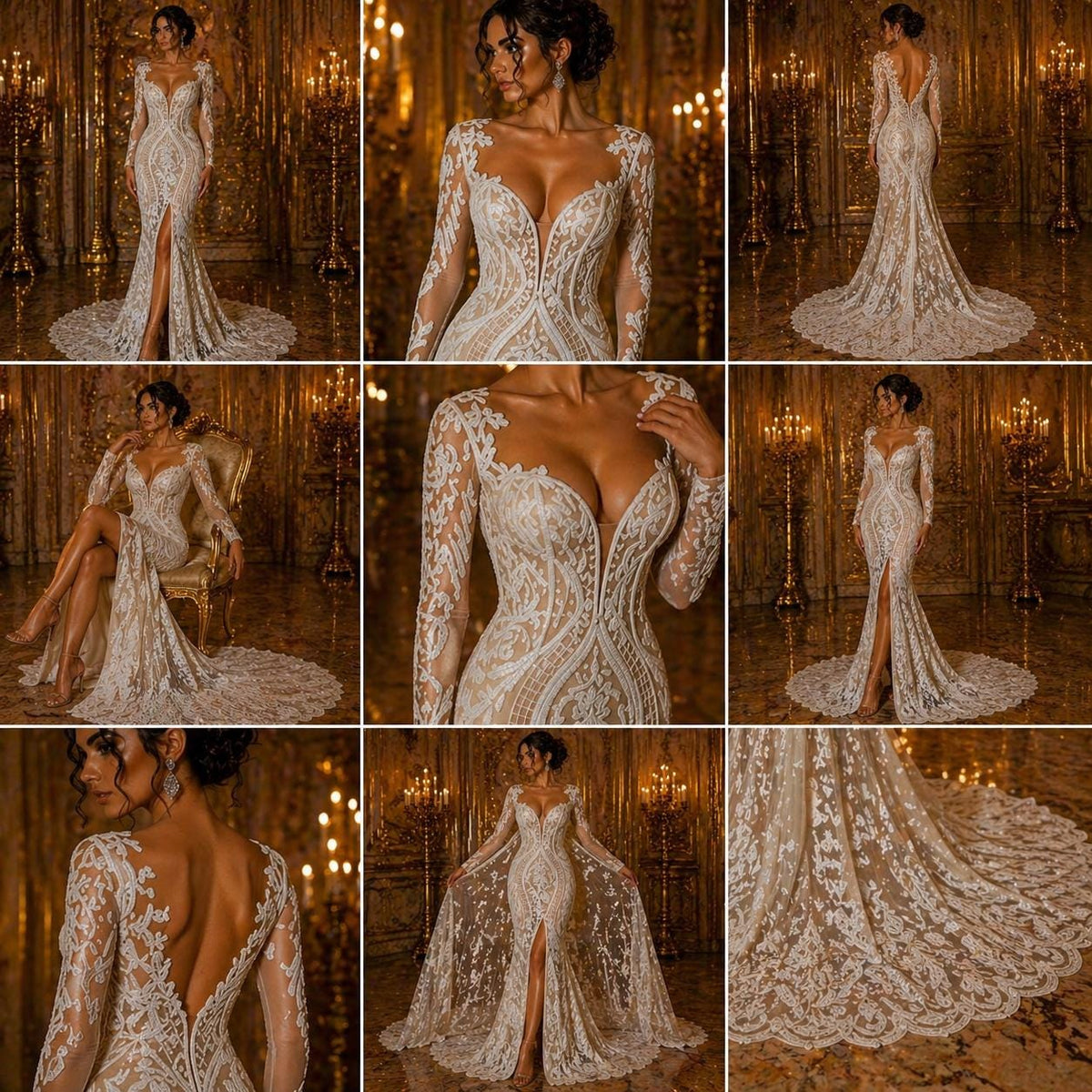 White/Nude - Marvelous Luxury Shiny Sequin 4-Way Stretch Mesh Fabric – Prom & Evening Dress Material By The Yard.