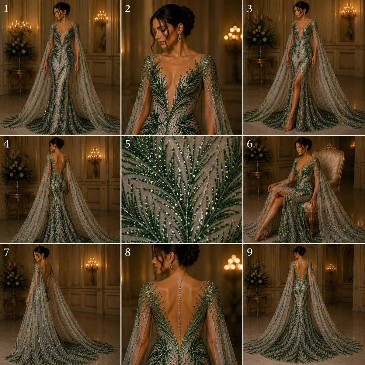 Feather Illusion Luxury Shiny Sequin - HUNTER - 4 Way Stretch Mesh Fabric – Prom & Evening Dress Material By The Yard.