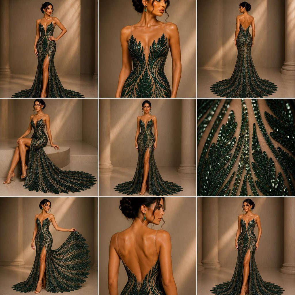 Hunter Sapphire Sequin Embroidered Mesh Fabric – Luxury Blue Lace by the Yard – Couture Evening Dress, Prom & Bridal Fabric