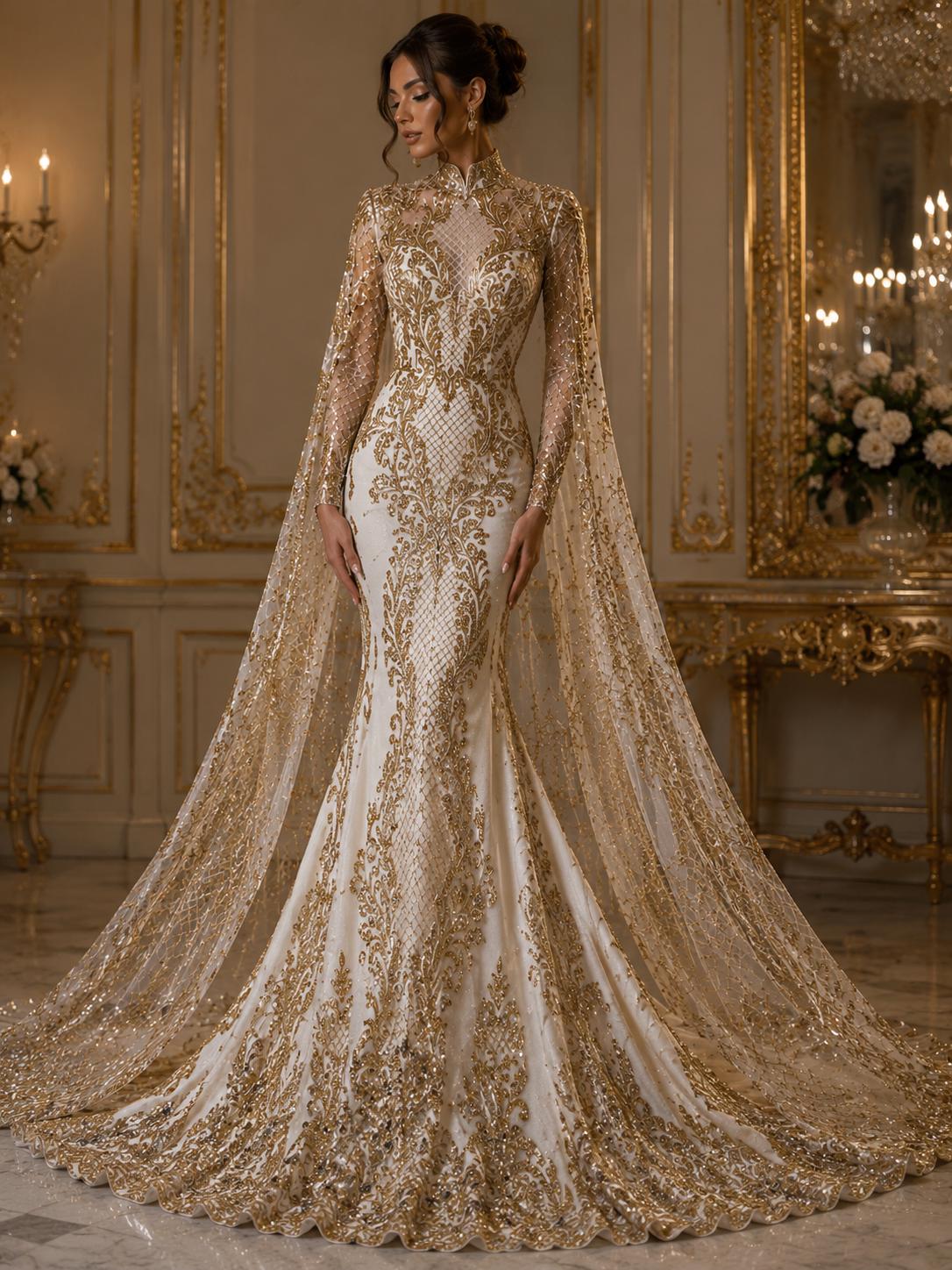 Luxury Lace - Rose Gold -  Glitter Damask Design Fabric 58” Wide For Quinsiañera Dresses - Prom Dress Sold By The Yard