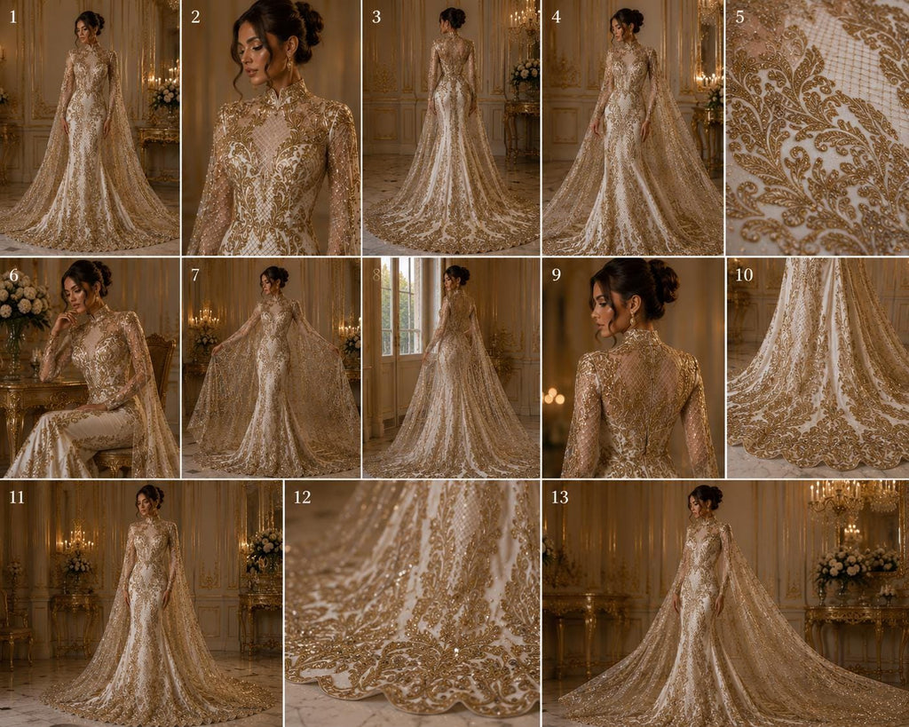 Luxury Lace - Rose Gold -  Glitter Damask Design Fabric 58” Wide For Quinsiañera Dresses - Prom Dress Sold By The Yard
