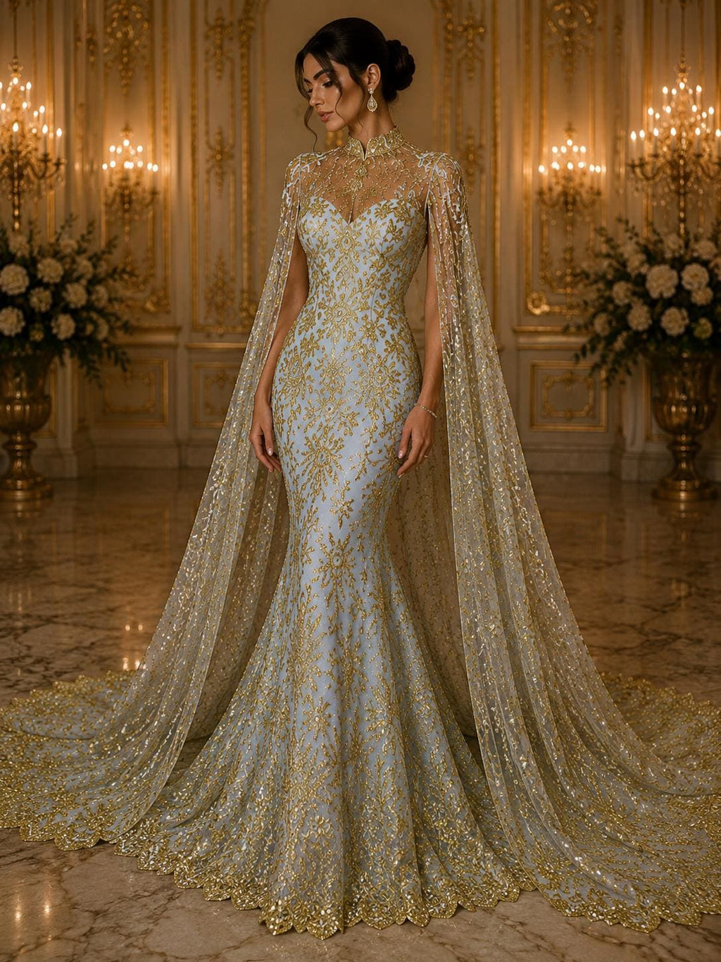 Damask Lace - Gold/Black - Glitter Big Damask Design Fabric 58” Wide For Quinsiañera Dresses - Prom Dress Sold By The Yard