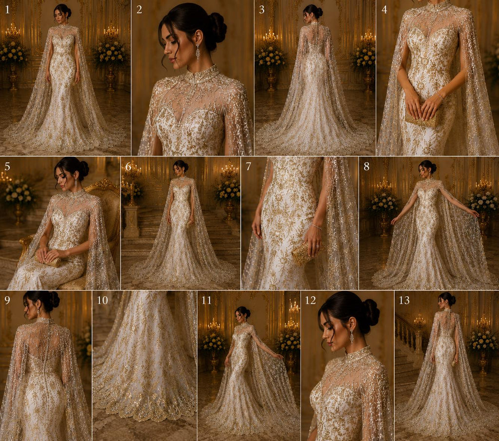 Damask Lace - Gold - Glitter Big Damask Design Fabric 58” Wide For Quinsiañera Dresses - Prom Dress Sold By The Yard
