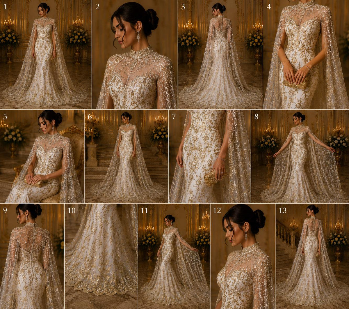 Damask Lace - Gold - Glitter Big Damask Design Fabric 58” Wide For Quinsiañera Dresses - Prom Dress Sold By The Yard
