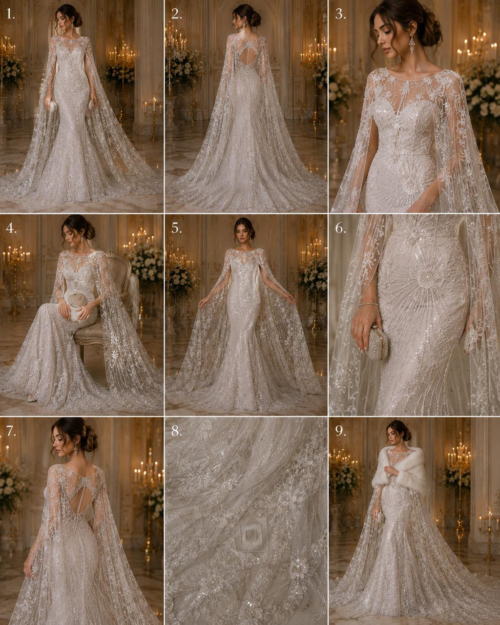 Luxembourg Designs Lace - White - Beaded Design with Embroidered Sequins and Beads On a Mesh Lace Fabric for Prom Dress By The Yard
