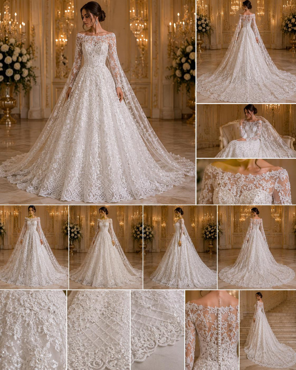 Luxurious Design Lace - White - Beaded Design with Embroidered Sequins and Beads On a Mesh Lace Fabric for Prom Dress By The Yard