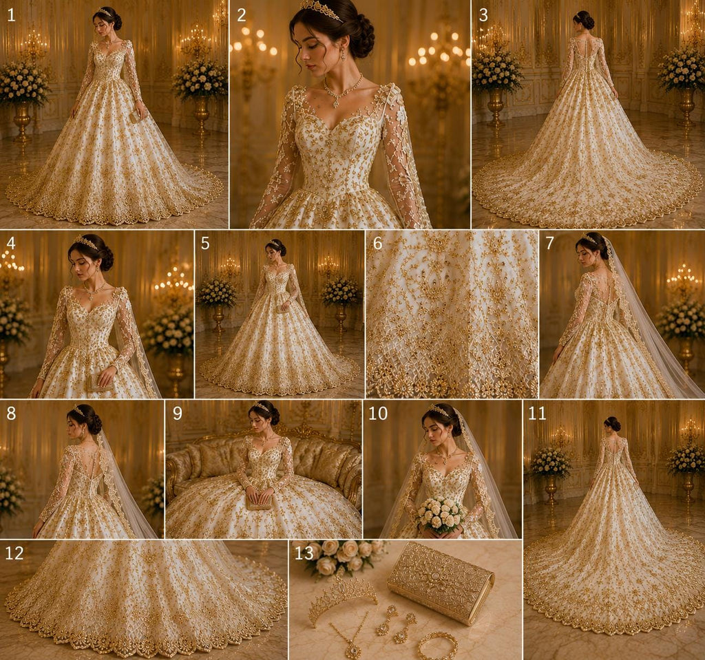 Luxurious Design Lace - Champagne - Beaded Design with Embroidered Sequins and Beads On a Mesh Lace Fabric for Prom Dress By The Yard