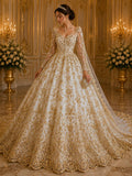 Luxurious Design Lace - Champagne - Beaded Design with Embroidered Sequins and Beads On a Mesh Lace Fabric for Prom Dress By The Yard