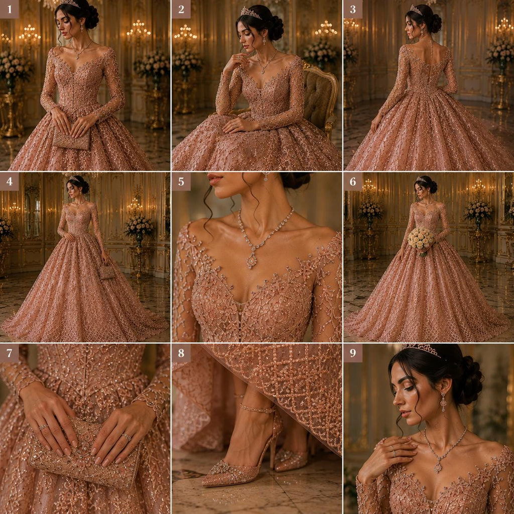Luxurious Design Lace - Blush - Beaded Design with Embroidered Sequins and Beads On a Mesh Lace Fabric for Prom Dress By The Yard